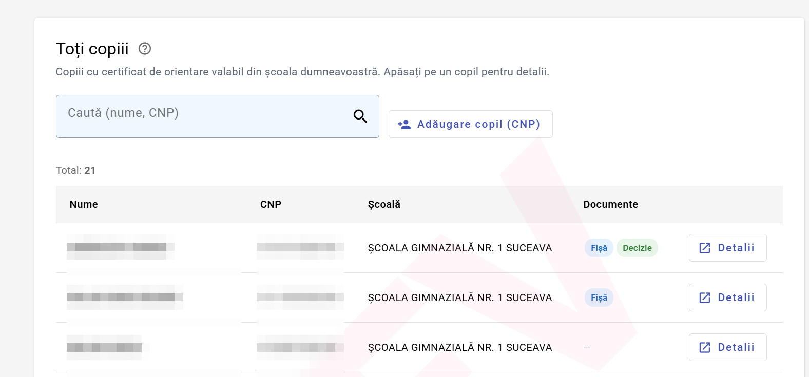 Lista Toți copiii