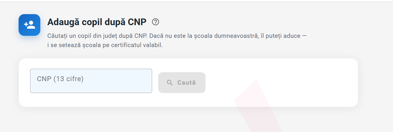 Adaugă copil după CNP