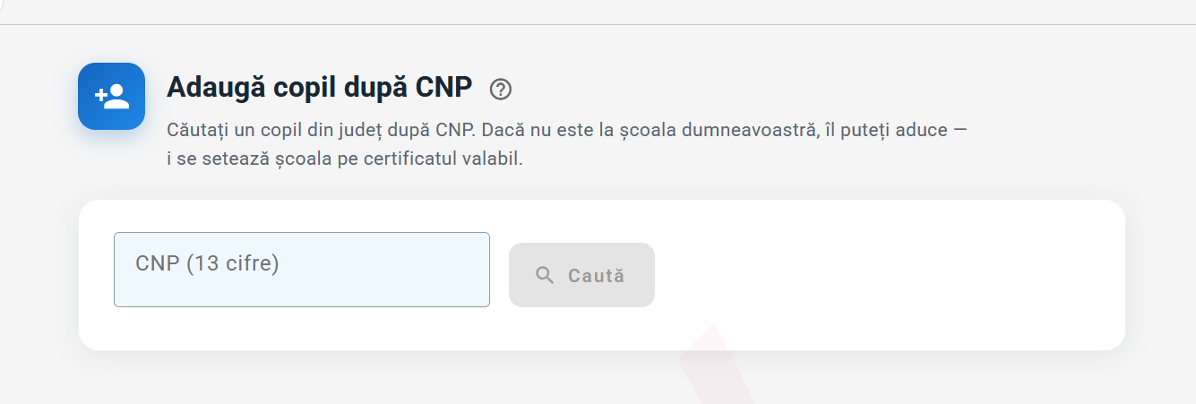 Adaugă copil după CNP